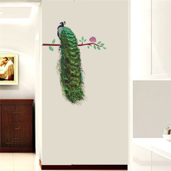 Peacock On Branch Wall Sticker