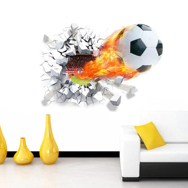 Firing Football Through Wall Sticker