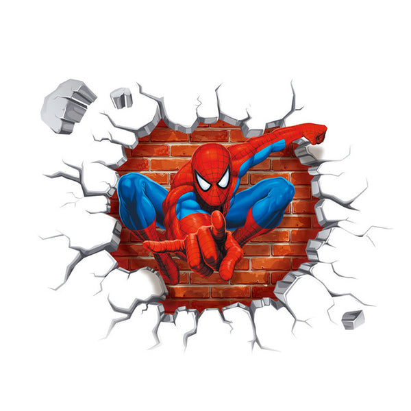 Cartoon Hero Broken Wall Home Decor