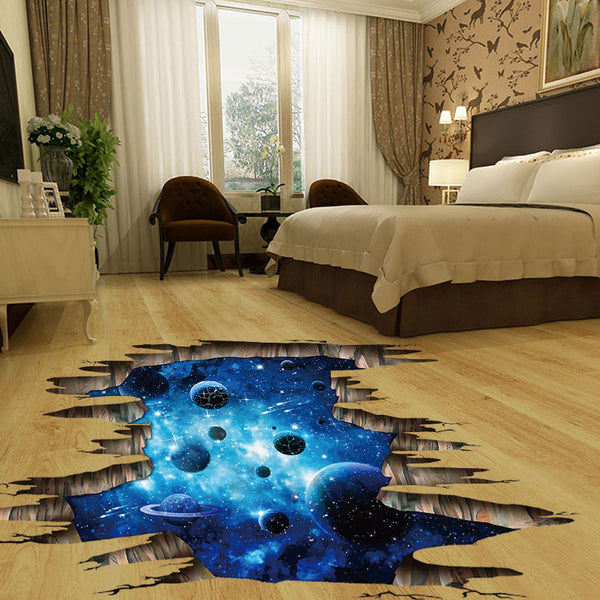 3D Galaxy Floor Mural