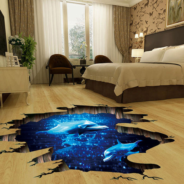 3D Galaxy Floor Mural